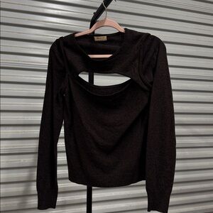 Bailey 44 Black Cutout Long Sleeve Top